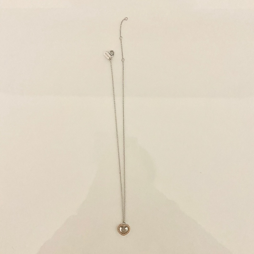 Coach Heart Necklacew/Rose Gold Swavorski Crystals